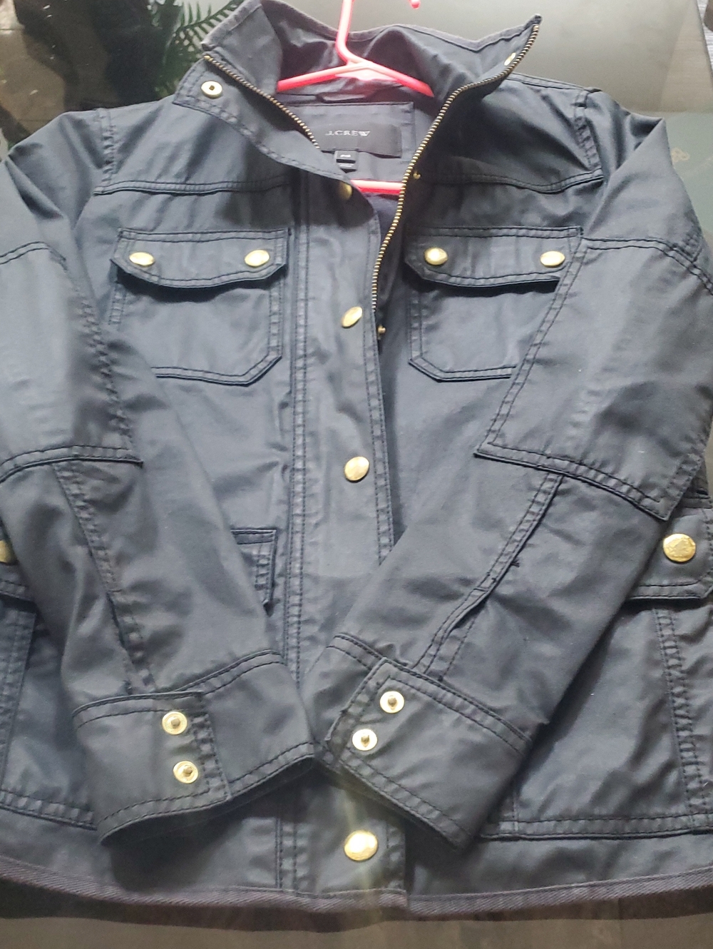 J.Crew PXS Black Utility Jacket w/Brass Hardware Very Good Condi.